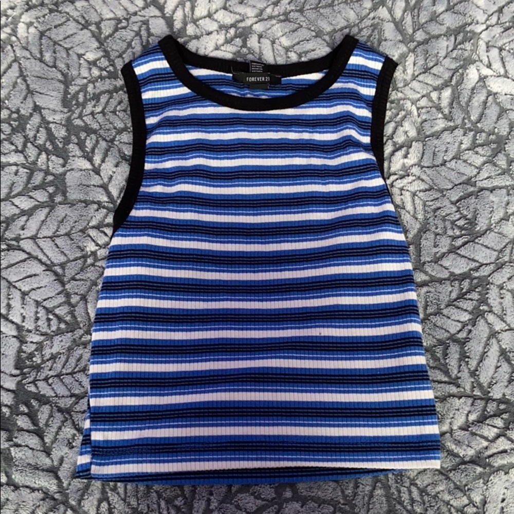 Blue striped tank top